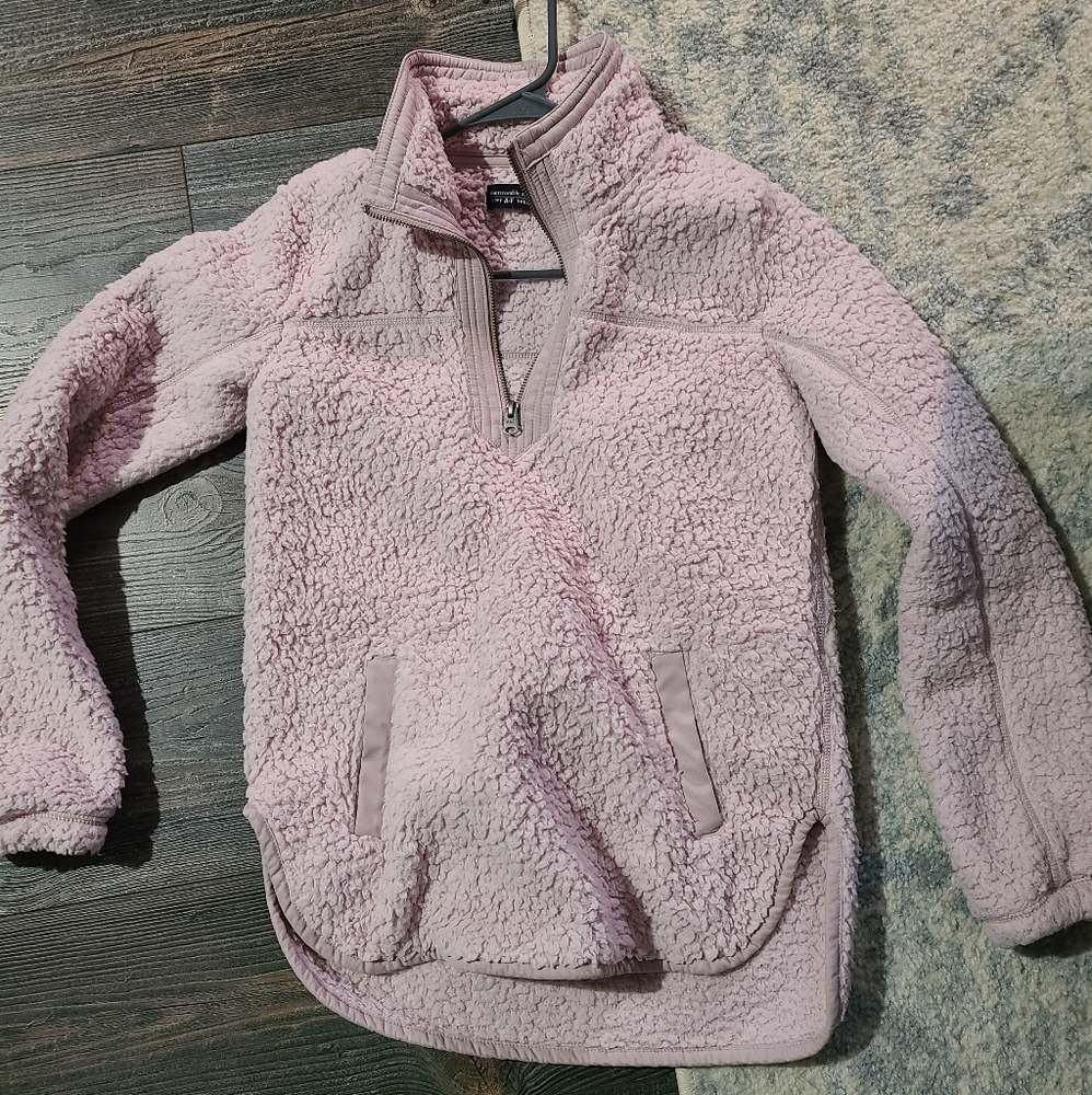 Abercrombie half zip pink sherpa